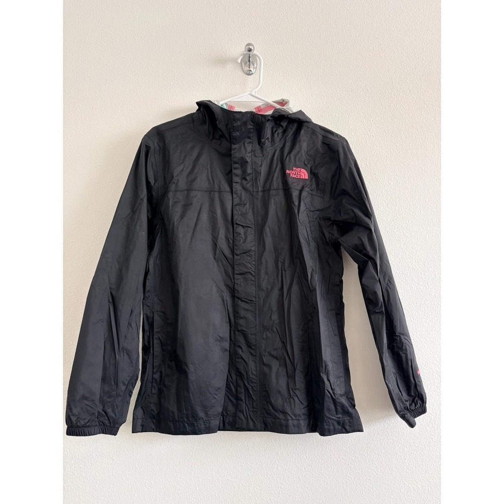 The North Face Softshell Rain Jacket Girls/Teen 18 Black Hot‎ Pink Windbreaker